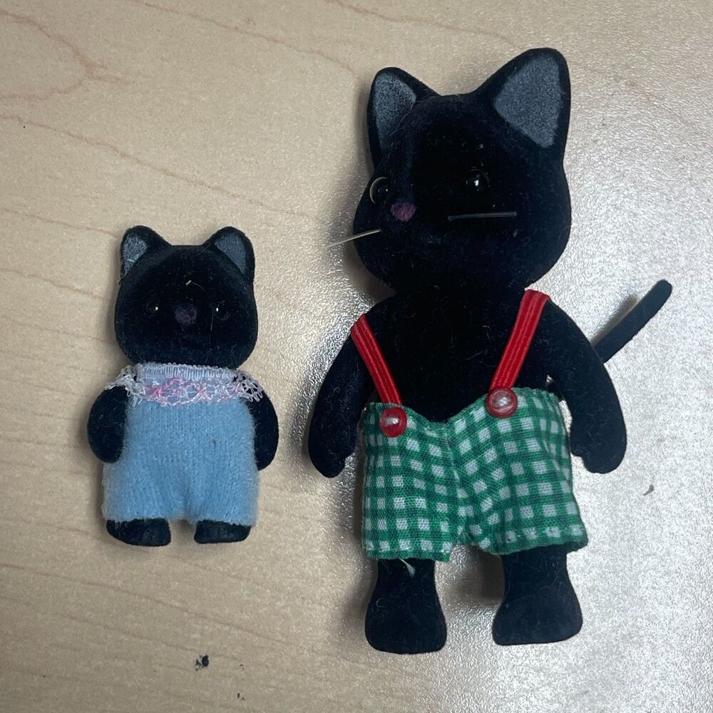 Slyvanian Families Calico Critters, James, Midnight Black Cat Father Son Kid